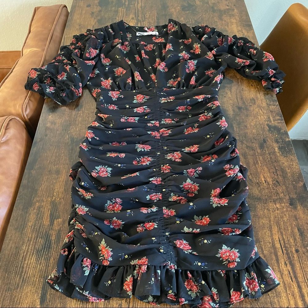 Zara PRINTED ROSES DRESS - Picture 12 of 16